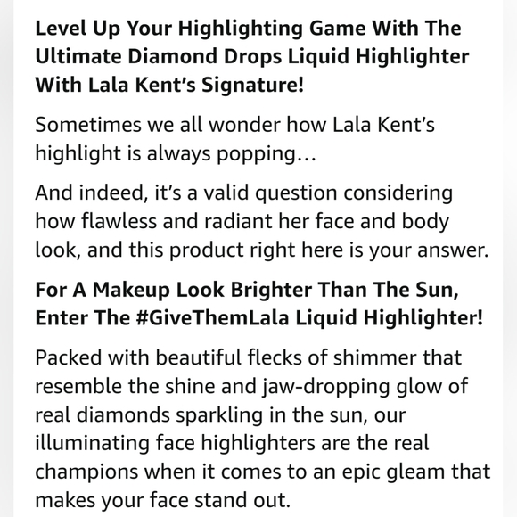 Give Them Lala Beauty Diamond Drip Liquid Highlighter in Is It Real?BNIB - Picture 7 of 9